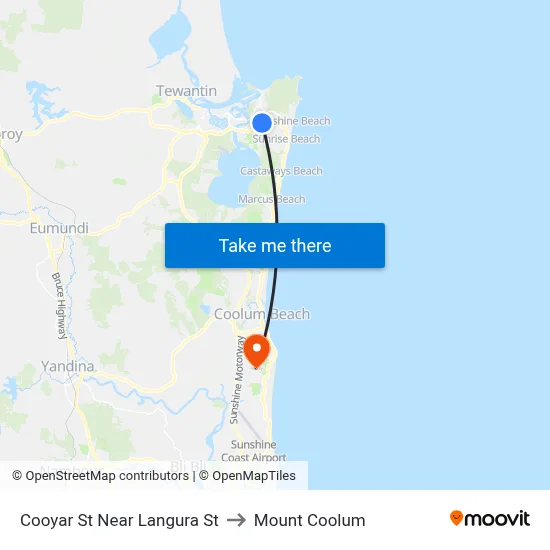 Cooyar St Near Langura St to Mount Coolum map