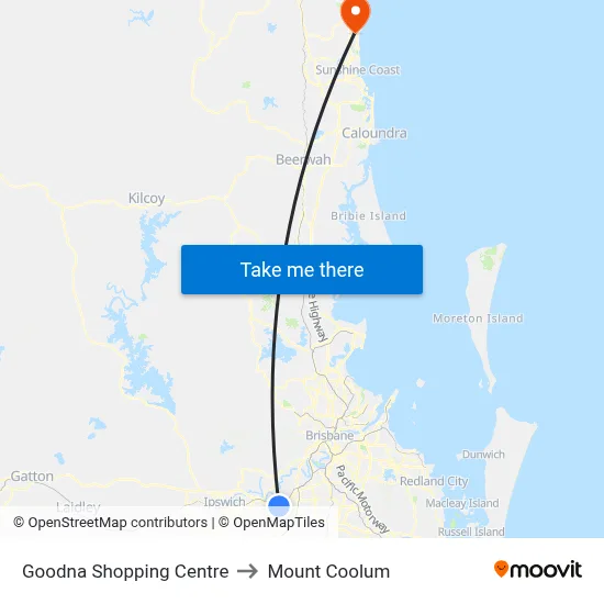 Goodna Shopping Centre to Mount Coolum map