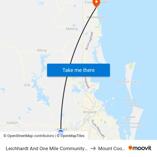 Leichhardt And One Mile Community Centre to Mount Coolum map