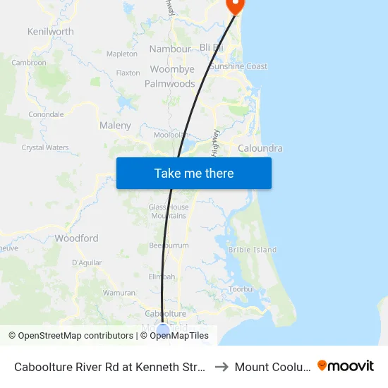 Caboolture River Rd at Kenneth Street to Mount Coolum map