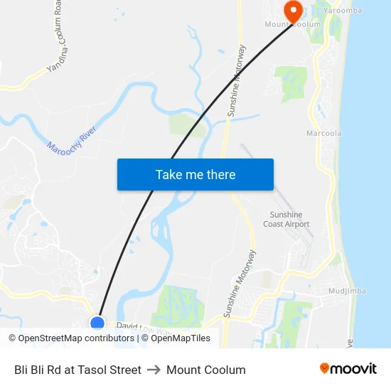 Bli Bli Rd at Tasol Street to Mount Coolum map