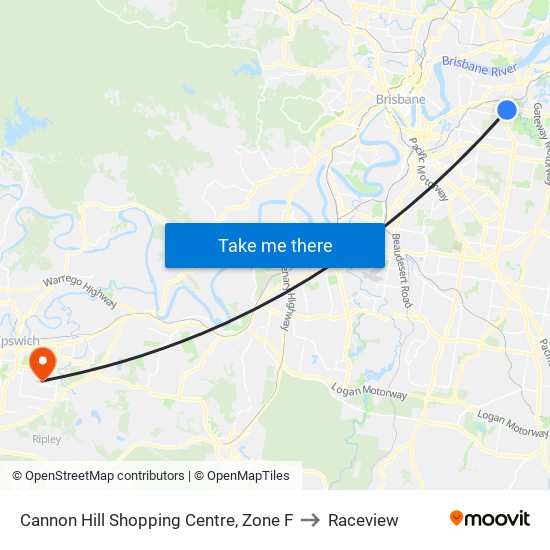 Cannon Hill Shopping Centre, Zone F to Raceview map