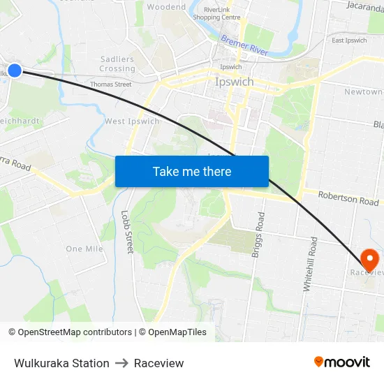 Wulkuraka Station to Raceview map