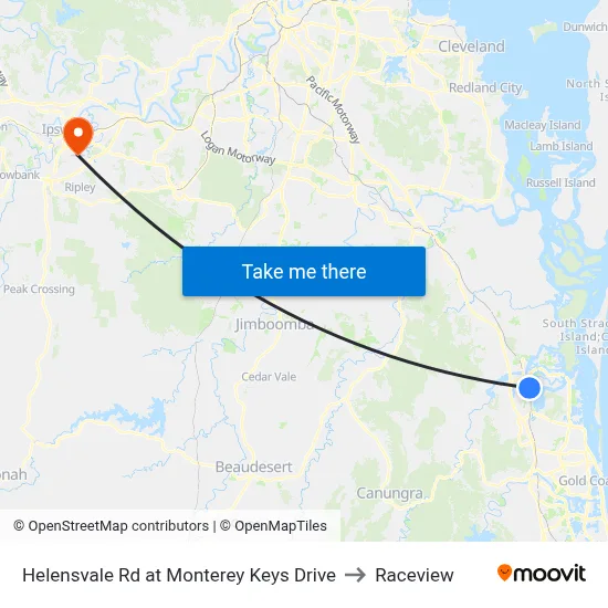 Helensvale Rd at Monterey Keys Drive to Raceview map