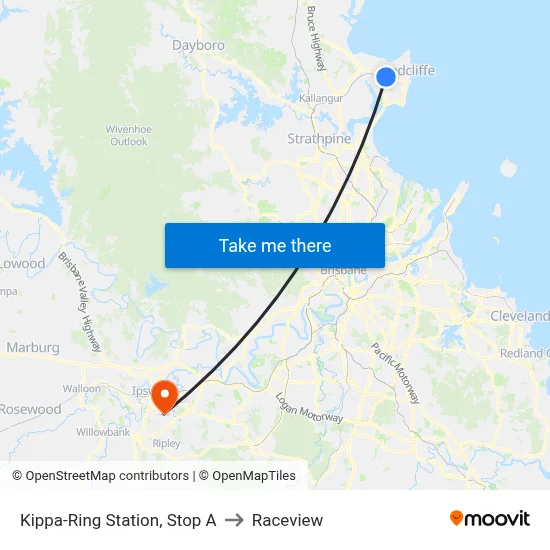Kippa-Ring Station, Stop A to Raceview map