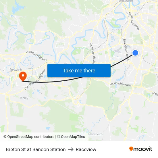 Breton St at Banoon Station to Raceview map
