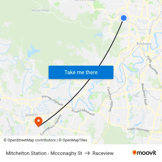 Mitchelton Station - Mcconaghy St to Raceview map