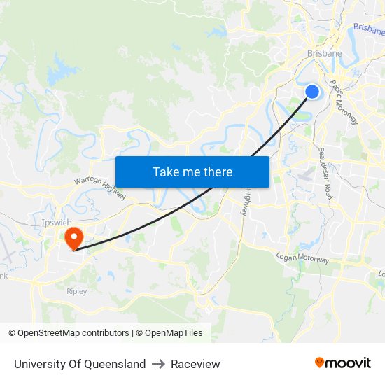 University Of Queensland to Raceview map