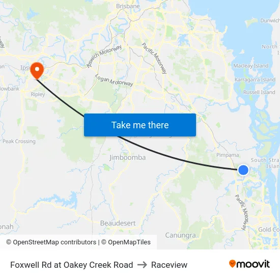 Foxwell Rd at Oakey Creek Road to Raceview map