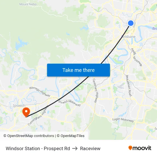 Windsor Station - Prospect Rd to Raceview map
