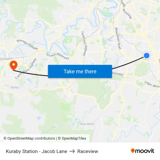 Kuraby Station - Jacob Lane to Raceview map