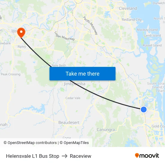 Helensvale L1 Bus Stop to Raceview map