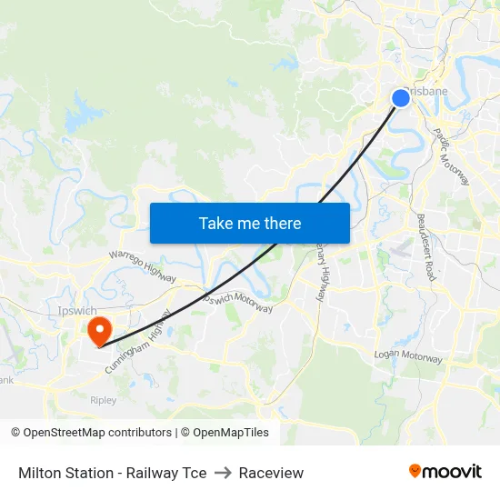 Milton Station - Railway Tce to Raceview map