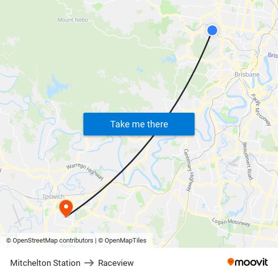 Mitchelton Station to Raceview map