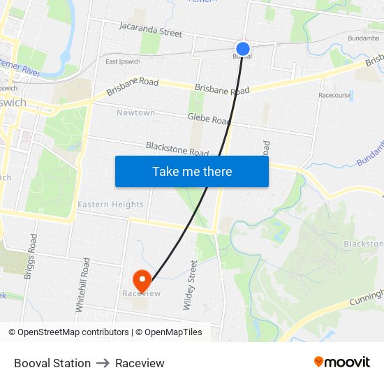 Booval Station to Raceview map