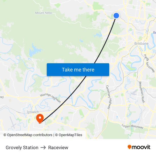 Grovely Station to Raceview map