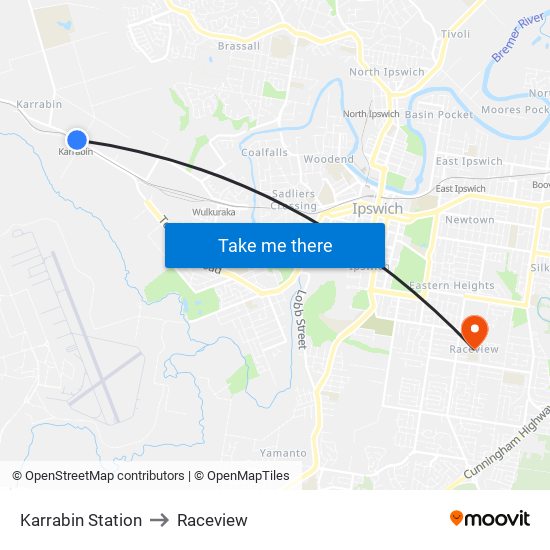 Karrabin Station to Raceview map