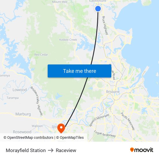 Morayfield Station to Raceview map