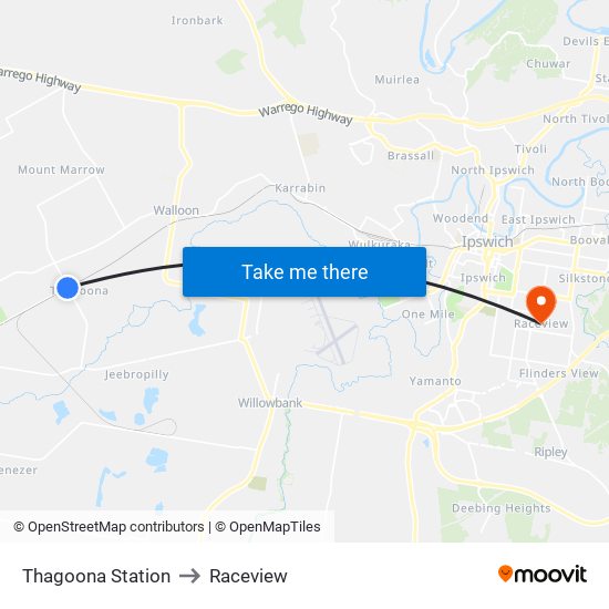 Thagoona Station to Raceview map