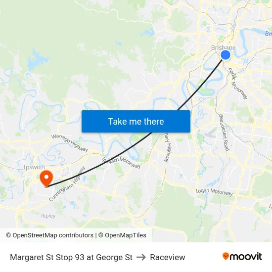 Margaret St Stop 93 at George St to Raceview map