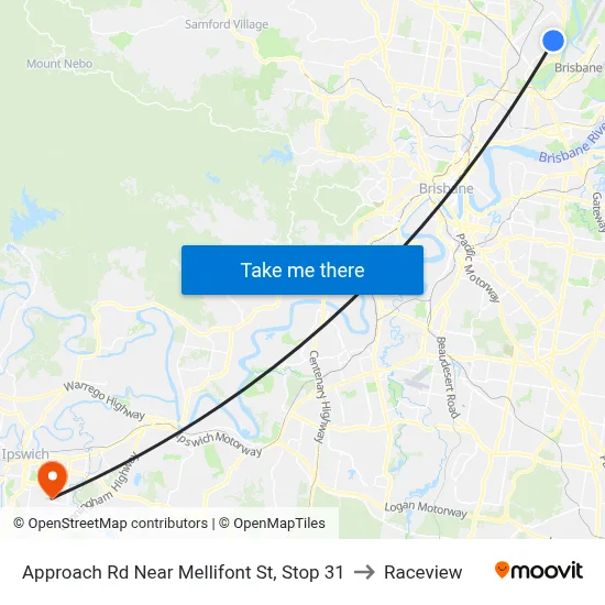 Approach Rd Near Mellifont St, Stop 31 to Raceview map