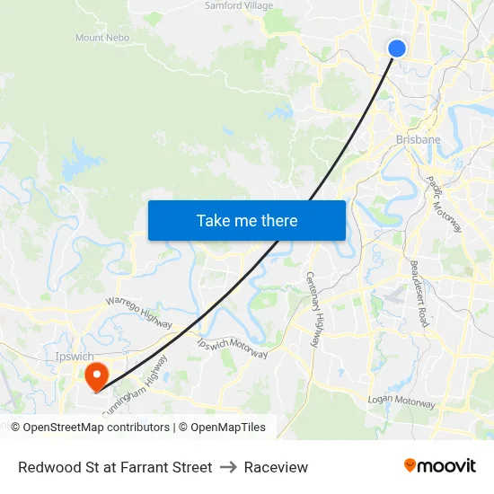 Redwood St at Farrant Street to Raceview map