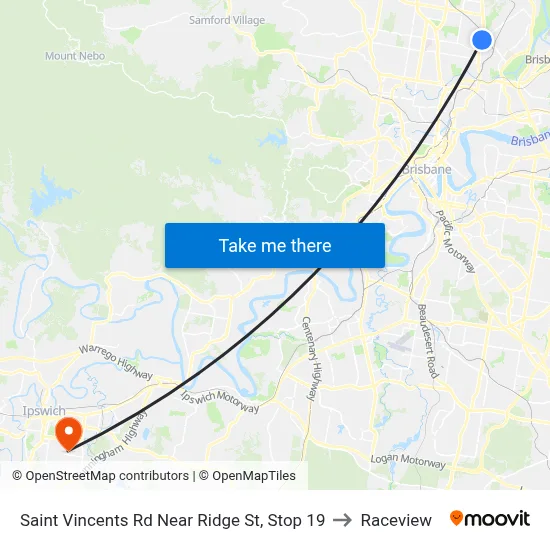 Saint Vincents Rd Near Ridge St, Stop 19 to Raceview map