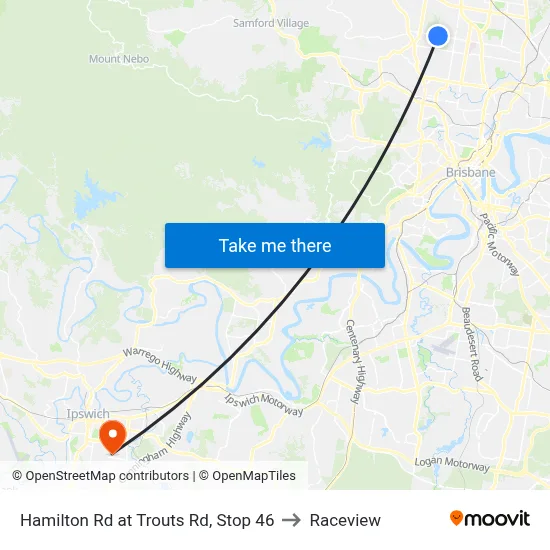 Hamilton Rd at Trouts Rd, Stop 46 to Raceview map