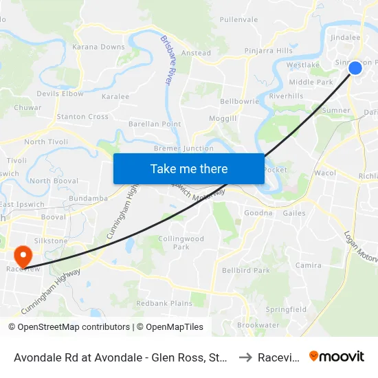 Avondale Rd at Avondale - Glen Ross, Stop 61 to Raceview map