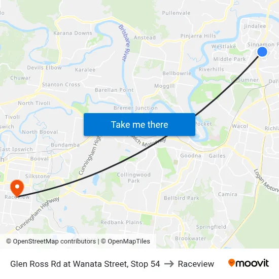 Glen Ross Rd at Wanata Street, Stop 54 to Raceview map