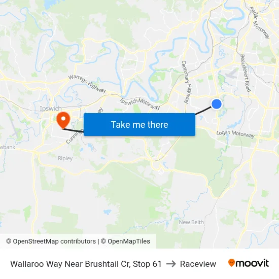 Wallaroo Way Near Brushtail Cr, Stop 61 to Raceview map
