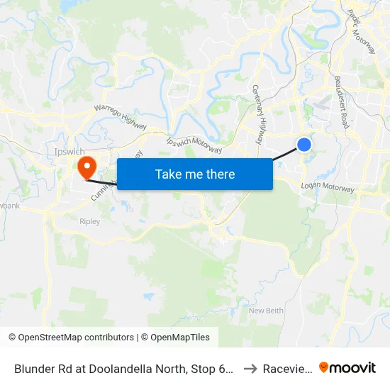 Blunder Rd at Doolandella North, Stop 61a to Raceview map