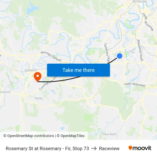 Rosemary St at Rosemary - Fir, Stop 73 to Raceview map