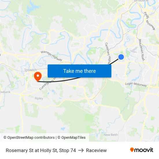 Rosemary St at Holly St, Stop 74 to Raceview map