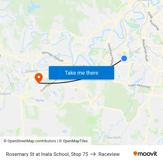 Rosemary St at Inala School, Stop 75 to Raceview map