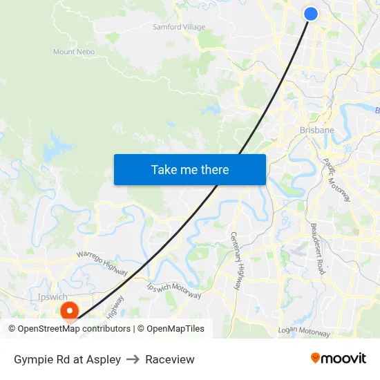 Gympie Rd at Aspley to Raceview map