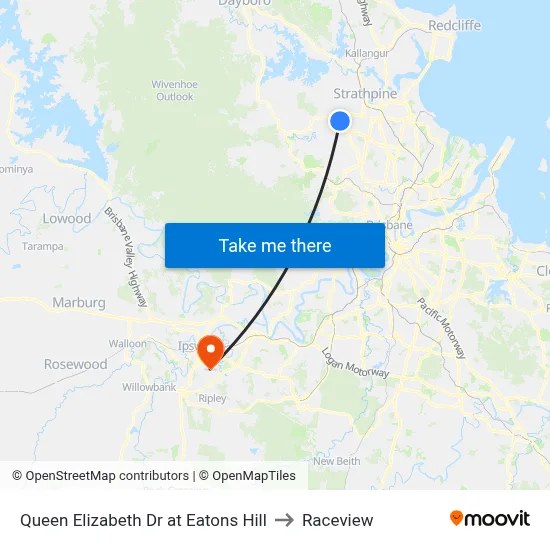 Queen Elizabeth Dr at Eatons Hill to Raceview map