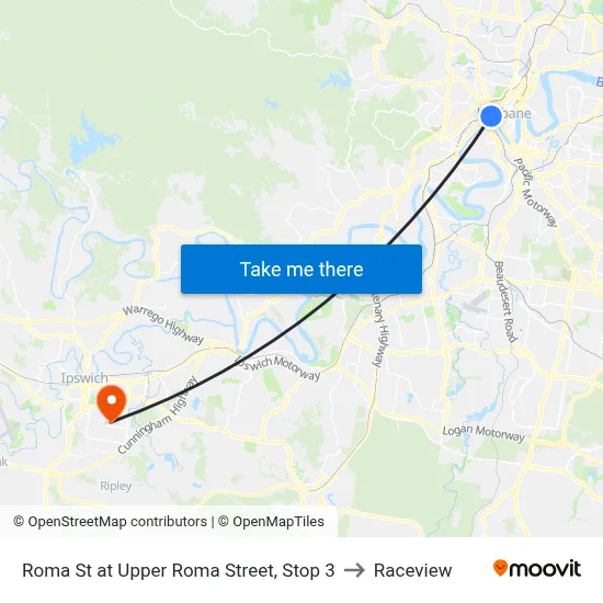 Roma St at Upper Roma Street, Stop 3 to Raceview map