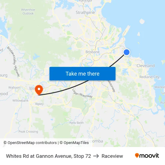 Whites Rd at Gannon Avenue, Stop 72 to Raceview map