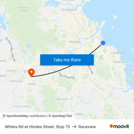Whites Rd at Hindes Street, Stop 75 to Raceview map