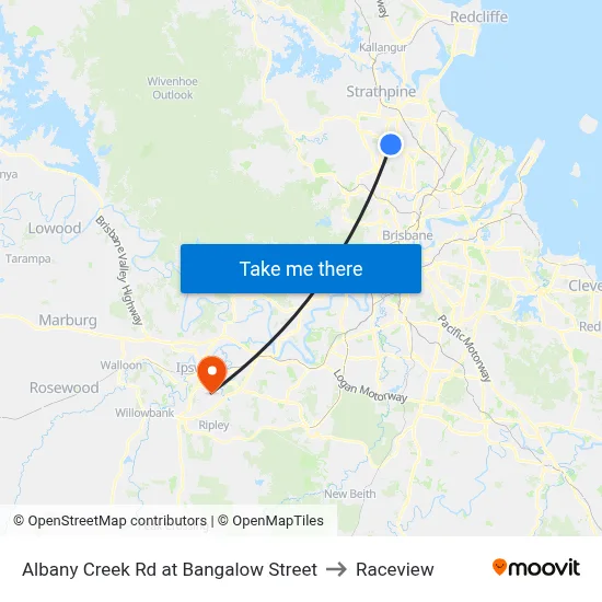 Albany Creek Rd at Bangalow Street to Raceview map