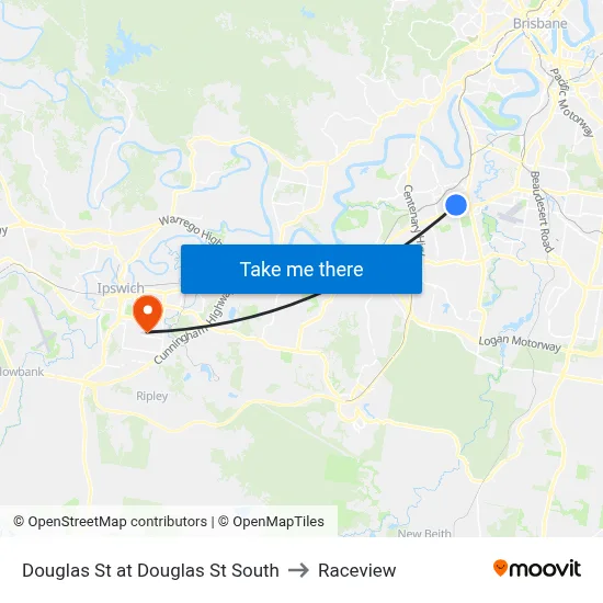 Douglas St at Douglas St South to Raceview map