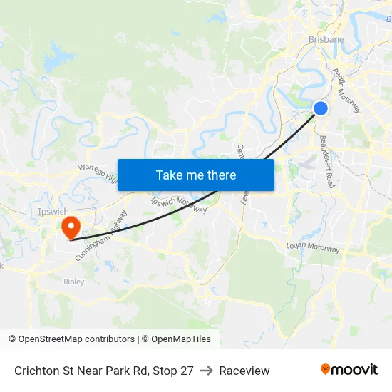 Crichton St Near Park Rd, Stop 27 to Raceview map