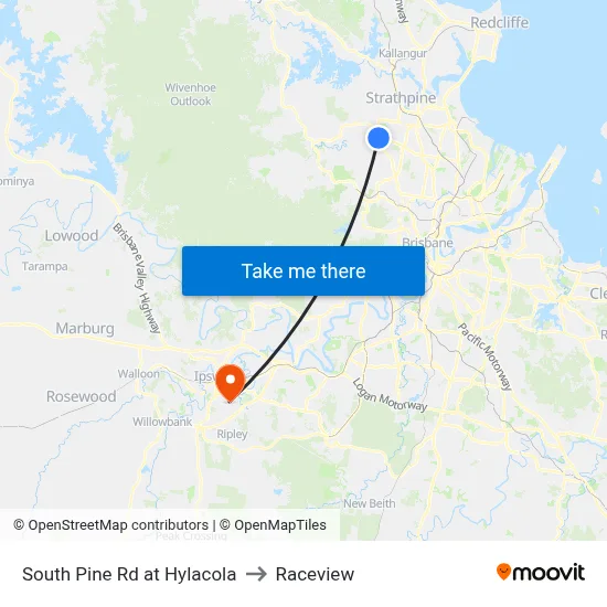 South Pine Rd at Hylacola to Raceview map