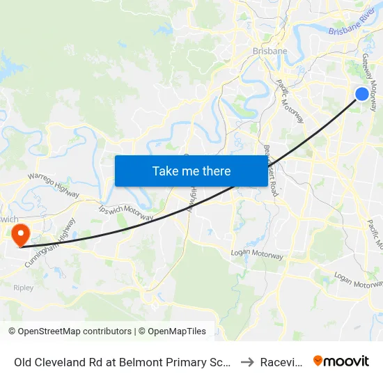 Old Cleveland Rd at Belmont Primary School to Raceview map