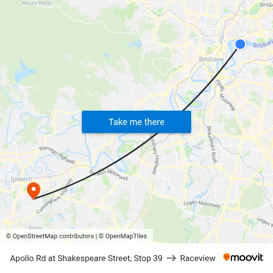 Apollo Rd at Shakespeare Street, Stop 39 to Raceview map