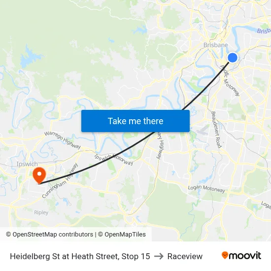 Heidelberg St at Heath Street, Stop 15 to Raceview map