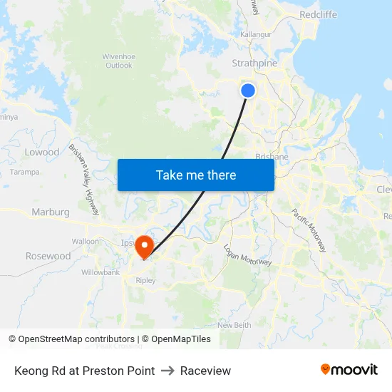 Keong Rd at Preston Point to Raceview map