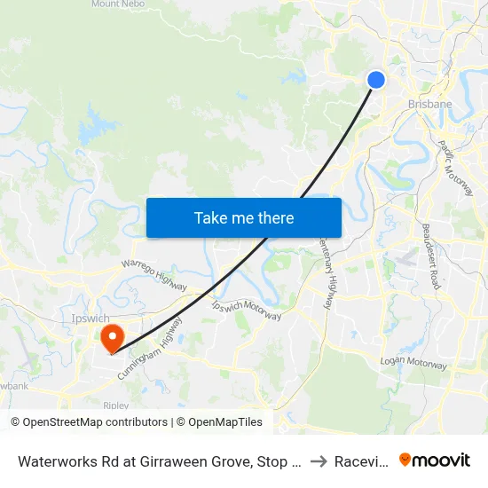 Waterworks Rd at Girraween Grove, Stop 21/22 to Raceview map