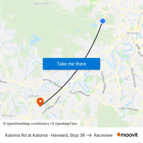 Kaloma Rd at Kaloma - Harward, Stop 38 to Raceview map